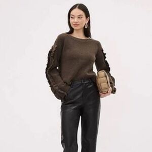 Hudson North Black Vegan Leather Highrise Faux Leather Pants